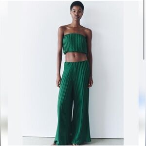 Pleated Zara Green Two-Piece Set